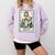 The Boston Terrier Mom Skeleton Spooky Season Halloween Comfort Colors Sweatshirt Orchid
