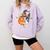 Boston Terrier Pumpkin Jack O Lantern Halloween Comfort Colors Sweatshirt Orchid