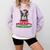 Boston Terrier Santa Claus Christmas Dog Comfort Colors Sweatshirt Orchid