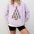 Boston Terrier Santa Hat Xmas Light Men Women Christmas Tree Comfort Colors Sweatshirt Orchid