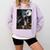 Boston Terrier Selfie Full Moon Flying Witch Halloween Dog Comfort Colors Sweatshirt Orchid