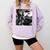 Boston Terrier Graphic Selfie With UFOs Weird Aliens Comfort Colors Sweatshirt Orchid