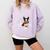 Boston Terrier In The Snow Merry Christmas Winter Comfort Colors Sweatshirt Orchid