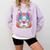 Boston Terrier Sugar Skull Dog Day Of The Dead Comfort Colors Sweatshirt Orchid