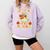 You Can't Scare Me I Teach First Grade Halloween Teacher Comfort Colors Sweatshirt Orchid