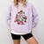 Christmas Library Tree Love Reading Books Nerd Teacher Comfort Colors Sweatshirt Orchid