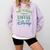 Disney This Teacher Runs On Coffee And Disney Gradient Logo Comfort Colors Sweatshirt Orchid