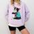 Father's Day Gift Dog Dad Boston Terrier i Love Dad Tattoo Comfort Colors Sweatshirt Orchid