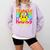 Field Trip Squad Groovy Field Day Smile Face Teacher Tie Dye Comfort Colors Sweatshirt Orchid