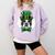 Green Boston Terrier Shamrock St Patricks Day Boston Terrier Comfort Colors Sweatshirt Orchid