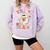 Groovy Halloween Trick Or Teach Retro Floral Ghost Teacher Comfort Colors Sweatshirt Orchid