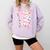 Happy Dot Day Bow Coquette For Teacher Girls Comfort Colors Sweatshirt Orchid