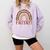 Happy Fri-Yay Friday Lovers Fun Teacher Leopard Rainbow Men Women Girls Kids Comfort Colors Sweatshirt Orchid