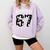 Haunted By 6 7 67 Six Seven Halloween Teacher Mom Comfort Colors Sweatshirt Orchid