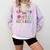 Helping Little Minds Grow Teacher Life Back To School Comfort Colors Sweatshirt Orchid