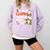 Llama Learning Teachers Students Alpaca Lover Back To School Comfort Colors Sweatshirt Orchid