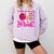 In October We Wear Pink Love Teacher Breast Cancer Awareness Comfort Colors Sweatshirt Orchid