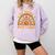 One Thankful Math Teacher Thanksgiving Autumn Fall Rainbow Comfort Colors Sweatshirt Orchid
