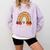 One Thankful Teacher Thanksgiving Turkey Rainbow Fall Comfort Colors Sweatshirt Orchid One Thankful Teacher Thanksgiving Turkey Rainbow Fall Comfort Colors Sweatshirt Orchid