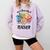 One Thankful Teacher Turkey Pencil Thanksgiving Teachers Comfort Colors Sweatshirt Orchid