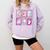 Preppy Spooky Teacher Halloween Ghost Coquette Bow Autumn Comfort Colors Sweatshirt Orchid