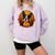 Pumpkin Boston Terrier Costume On Boston Terrier Halloween Comfort Colors Sweatshirt Orchid