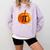 Pumpkin Pie Halloween Thanksgiving Math Teacher Pi Day Comfort Colors Sweatshirt Orchid