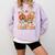 Retro Fall In Love With Learning Autumn Pumpkin Teacher Kids Comfort Colors Sweatshirt Orchid