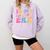Retro Groovy Retirement Era Retired Teacher Comfort Colors Sweatshirt Orchid