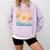 Retro Teacher Daisy Colorful Elementary School Teacher Comfort Colors Sweatshirt Orchid