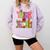 Retro Trick Or Teach Leopard Ghost Halloween Spooky Teacher Comfort Colors Sweatshirt Orchid