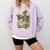 Skeleton Book Floral Skull Halloween Teacher Costume Comfort Colors Sweatshirt Orchid