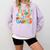My Students Are Out Of This World Space Groovy Teacher Comfort Colors Sweatshirt Orchid