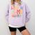I Teach In My Pajamas Retro Groovy Teacher Humor Comfort Colors Sweatshirt Orchid