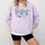 Teacher Blue Chinoiserie Coquette Bow Heart Teacher Life Comfort Colors Sweatshirt Orchid