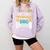 Teacher Off Duty Promoted To Stay At Home Dog Mom Teachers Comfort Colors Sweatshirt Orchid