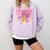 Teacher Pencil Back To School Groovy Pink Teacher First Day Comfort Colors Sweatshirt Orchid
