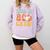 Teachers Aide Boo Crew Ghost Groovy Halloween For Women Comfort Colors Sweatshirt Orchid
