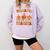 Thankful Teacher Retro Groovy Thanksgiving Fall Women Men Comfort Colors Sweatshirt Orchid