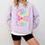 Tie Dye 8th Grade Typography Team Eighth Grade Teacher Comfort Colors Sweatshirt Orchid