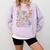 The Tired Teachers Department Retro Groovy Back To School Comfort Colors Sweatshirt Orchid