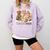 Trick Or Teach Groovy Teacher Halloween Floral Ghost Comfort Colors Sweatshirt Orchid