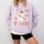 Trick Or Teach Groovy Teacher Halloween Retro Ghost Comfort Colors Sweatshirt Orchid