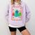 Trick Or Teach Neon Ghost Flower Teacher Spooky Halloween Comfort Colors Sweatshirt Orchid