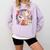 Trick Or Teach Retro Groovy Halloween Teacher Comfort Colors Sweatshirt Orchid