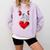 Valentine's Day Boston Terrier Dog Vector Comfort Colors Sweatshirt Orchid