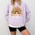 Wild About Reading Teacher Back To School Leopard Rainbow Comfort Colors Sweatshirt Orchid
