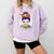 Witchy Teacher Halloween Messy Bun Teacher Bleached Comfort Colors Sweatshirt Orchid