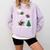 Xmas Lighting Tree Santa Riding Boston Terrier Christmas Comfort Colors Sweatshirt Orchid