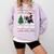 Xmas Tree Lighting Santa Riding Boston Terrier Christmas Comfort Colors Sweatshirt Orchid
